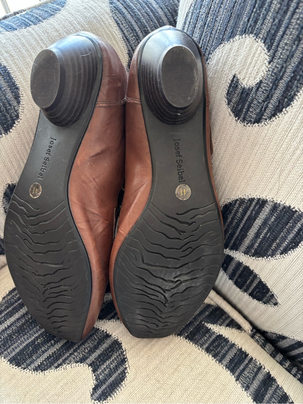 Josef Seibel Brown Leather Women's Wedge Cutout Shoes - Picture 4 of 6
